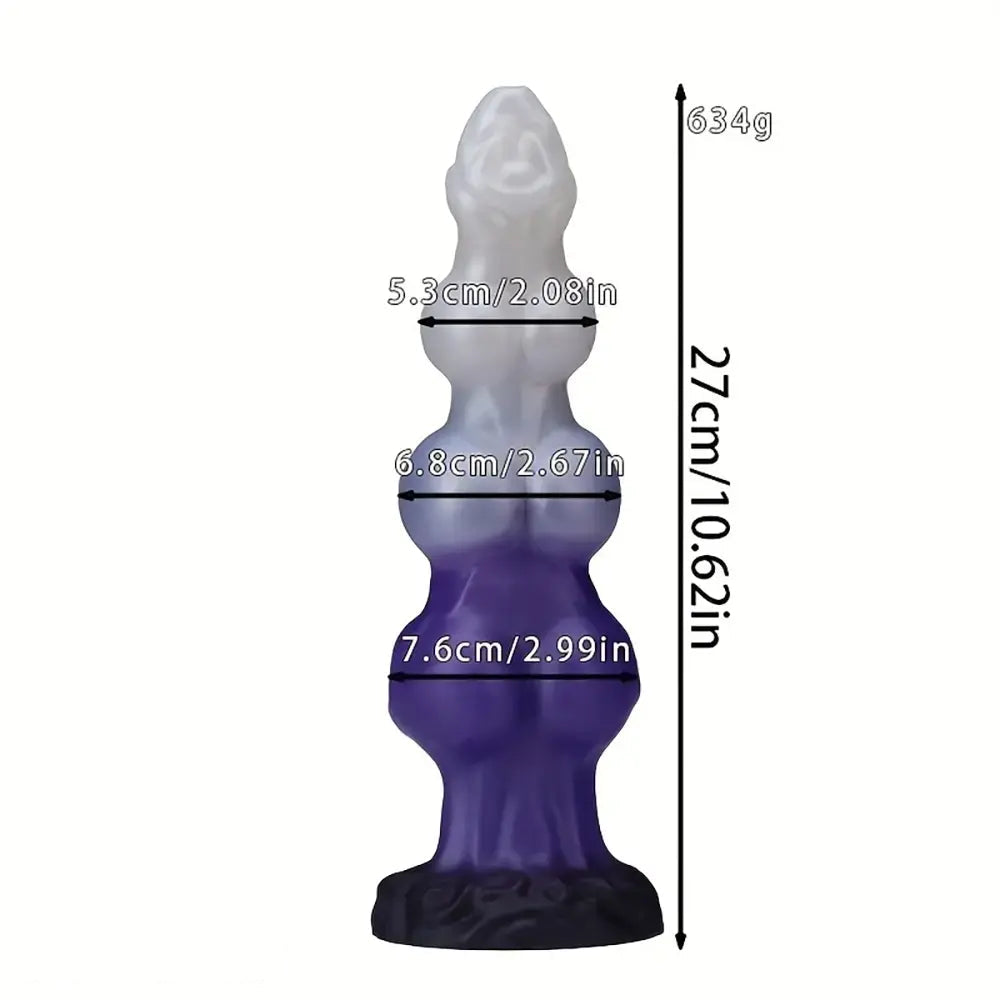 7.48in 8.85in 10.62in Fantasy 3 Dog Knots Wide Cylindrical Anal G-spot Dildo