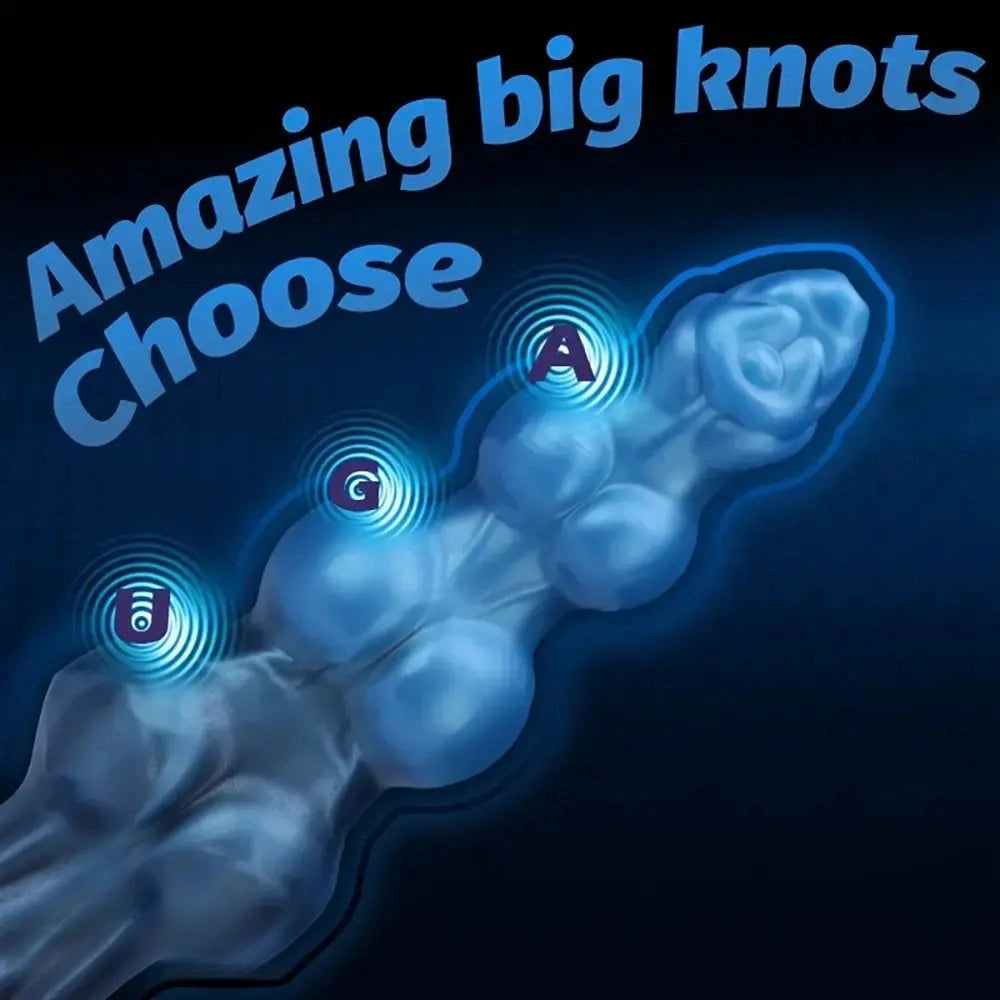 7.48in 8.85in 10.62in Fantasy Monster Knot Design Silicone Soft Huge Dildo