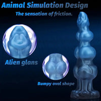 7.48in 8.85in 10.62in Fantasy Monster Knot Design Silicone Soft Huge Dildo
