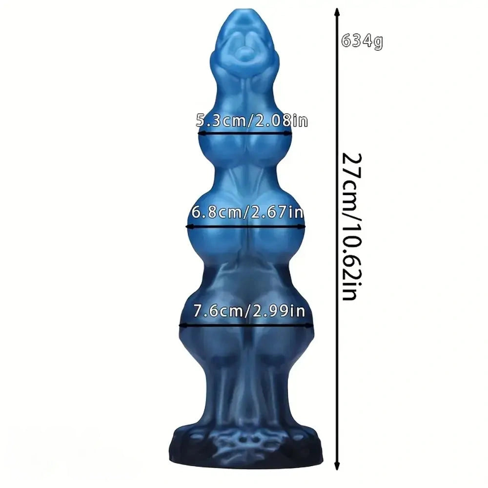 7.48in 8.85in 10.62in Fantasy Monster Knot Design Silicone Soft Huge Dildo