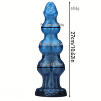 7.48in 8.85in 10.62in Fantasy Monster Knot Design Silicone Soft Huge Dildo