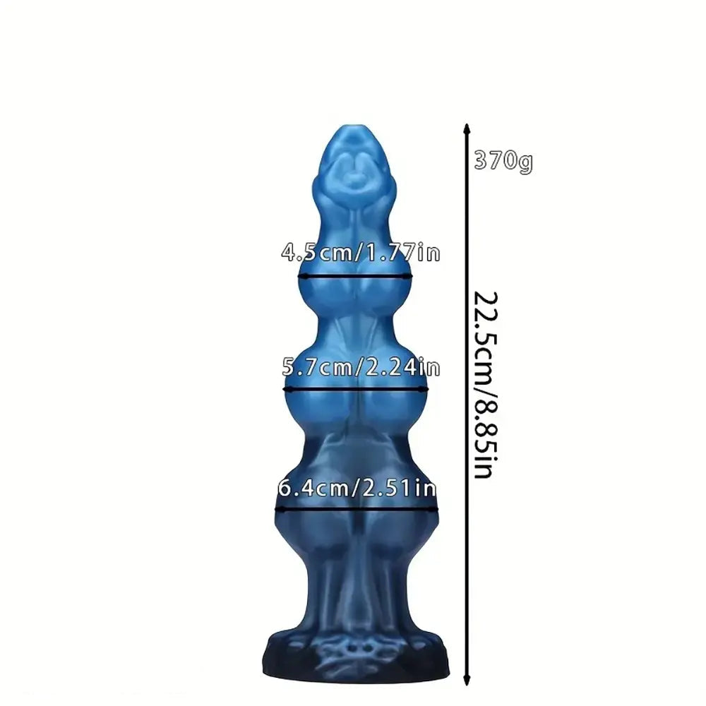 7.48in 8.85in 10.62in Fantasy Monster Knot Design Silicone Soft Huge Dildo
