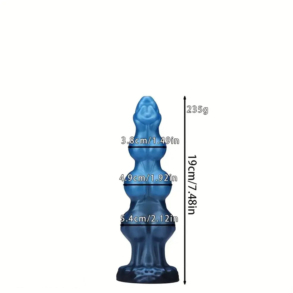 7.48in 8.85in 10.62in Fantasy Monster Knot Design Silicone Soft Huge Dildo