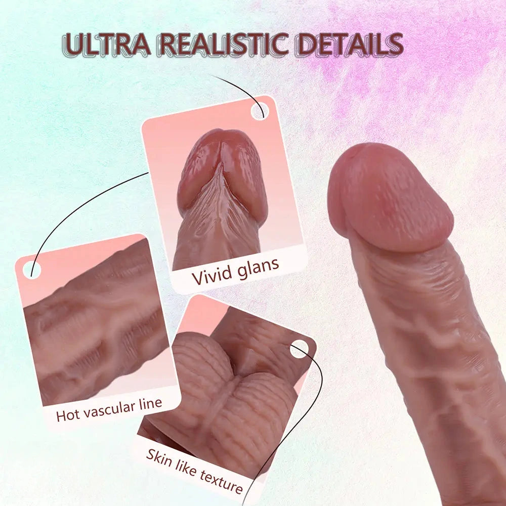 7.48in 8.86in Realistic Soft Skin Feeling Veins Dildo Ball Suction Cup Penis