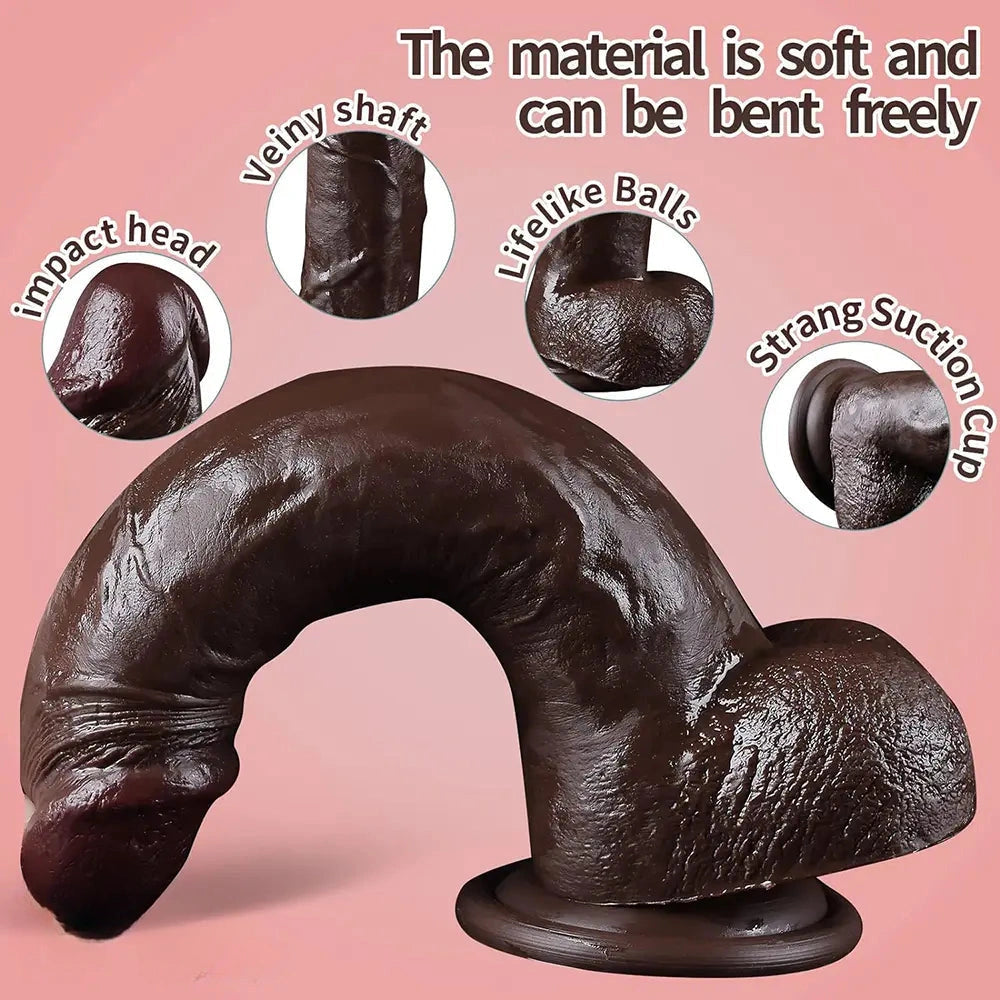 7.48in 8in Silicone Soft Realistic Soft Skin Feeling Dildo For Women Men