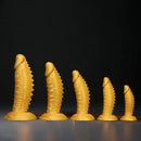 7.48in 9.05in 10.62in 12.59in 14.17in Golden Silicone Wolf-tooth Spiked Dildo