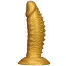 7.48in 9.05in 10.62in 12.59in 14.17in Golden Silicone Wolf-tooth Spiked Dildo