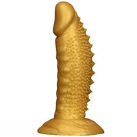 7.48in 9.05in 10.62in 12.59in 14.17in Golden Silicone Wolf-tooth Spiked Dildo