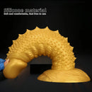 7.48in 9.05in 10.62in 12.59in 14.17in Golden Silicone Wolf-tooth Spiked Dildo