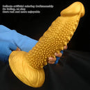 7.48in 9.05in 10.62in 12.59in 14.17in Golden Silicone Wolf-tooth Spiked Dildo