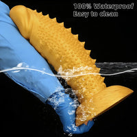 7.48in 9.05in 10.62in 12.59in 14.17in Golden Silicone Wolf-tooth Spiked Dildo