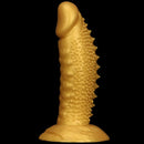 7.48in 9.05in 10.62in 12.59in 14.17in Golden Silicone Wolf-tooth Spiked Dildo