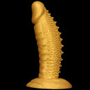 7.48in 9.05in 10.62in 12.59in 14.17in Golden Silicone Wolf-tooth Spiked Dildo