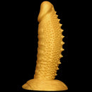 7.48in 9.05in 10.62in 12.59in 14.17in Golden Silicone Wolf-tooth Spiked Dildo
