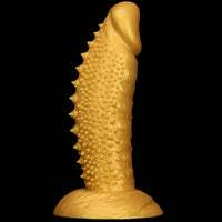 7.48in 9.05in 10.62in 12.59in 14.17in Golden Silicone Wolf-tooth Spiked Dildo