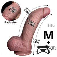 7.48in 9.05in 9.84in Realistic Strapon Big Dildo For Hands-free Soft Penis