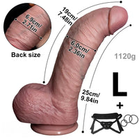 7.48in 9.05in 9.84in Realistic Strapon Big Dildo For Hands-free Soft Penis