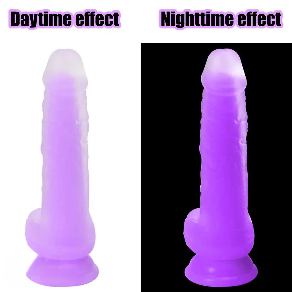 7.48in 9.25in Luminous Silicone Soft Dildo For Men Women Fucking