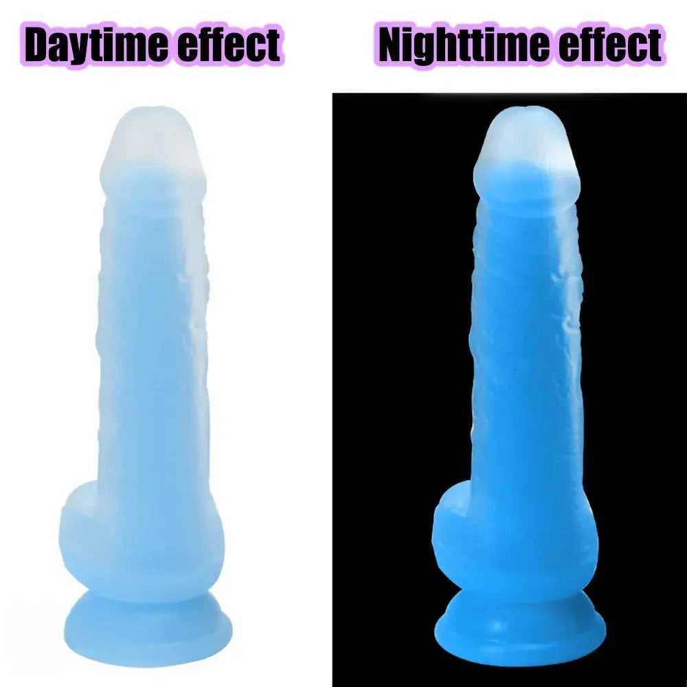 7.48in 9.25in Luminous Silicone Soft Dildo For Men Women Fucking