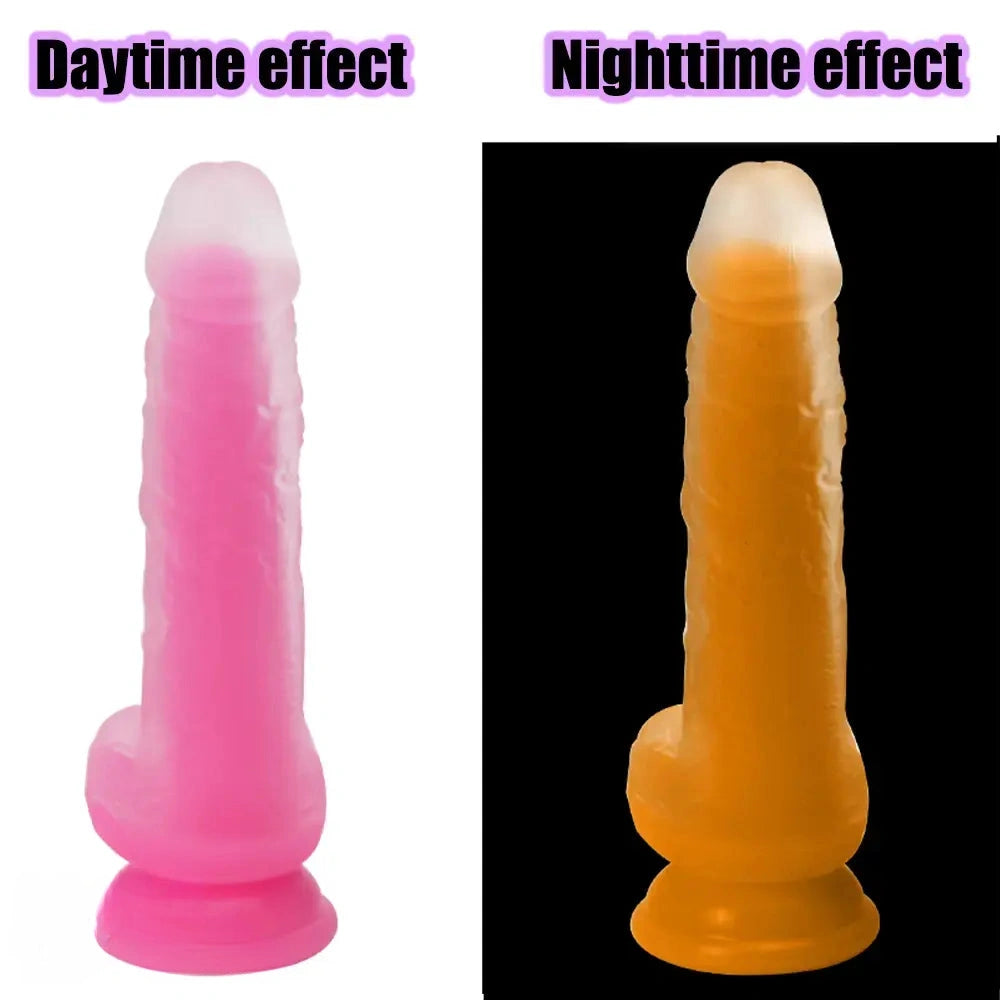 7.48in 9.25in Luminous Silicone Soft Dildo For Men Women Fucking
