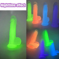 7.48in 9.25in Luminous Silicone Soft Dildo For Men Women Fucking