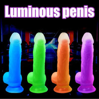 7.48in 9.25in Luminous Silicone Soft Dildo For Men Women Fucking