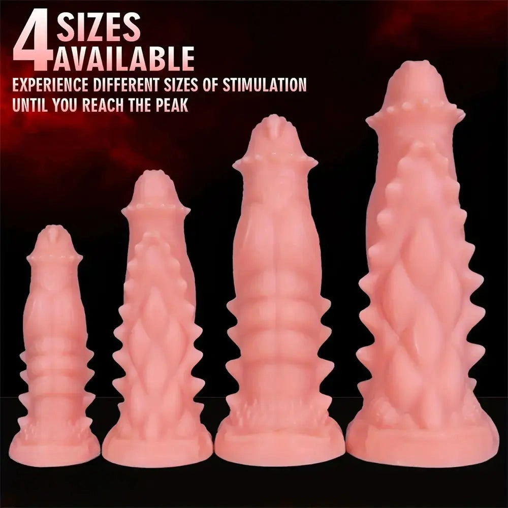 7.48in 9.37in 11.41in 13.38in Spiked Monster PVC Huge Dildo For Clit Sex