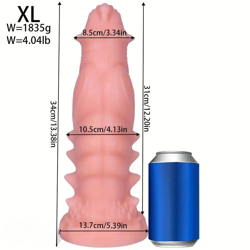 7.48in 9.37in 11.41in 13.38in Spiked Monster PVC Huge Dildo For Clit Sex