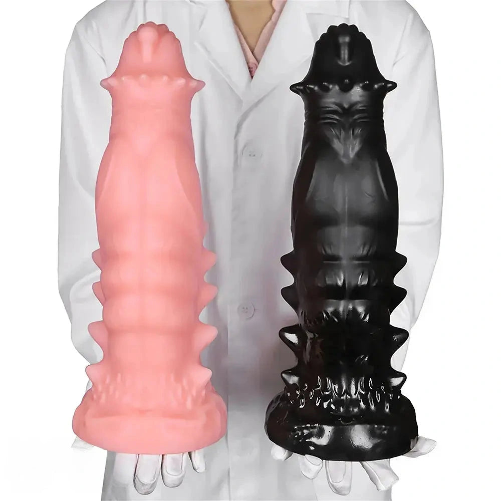 7.48in 9.37in 11.41in 13.38in Spiked Monster PVC Huge Dildo For Clit Sex