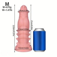 7.48in 9.37in 11.41in 13.38in Spiked Monster PVC Huge Dildo For Clit Sex