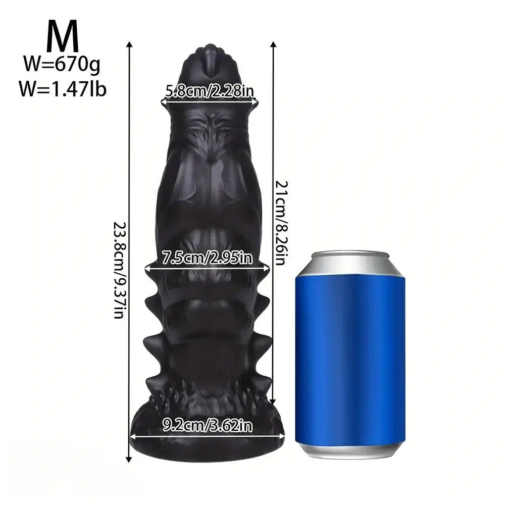 7.48in 9.37in 11.41in 13.38in Spiked Monster PVC Huge Dildo For Clit Sex