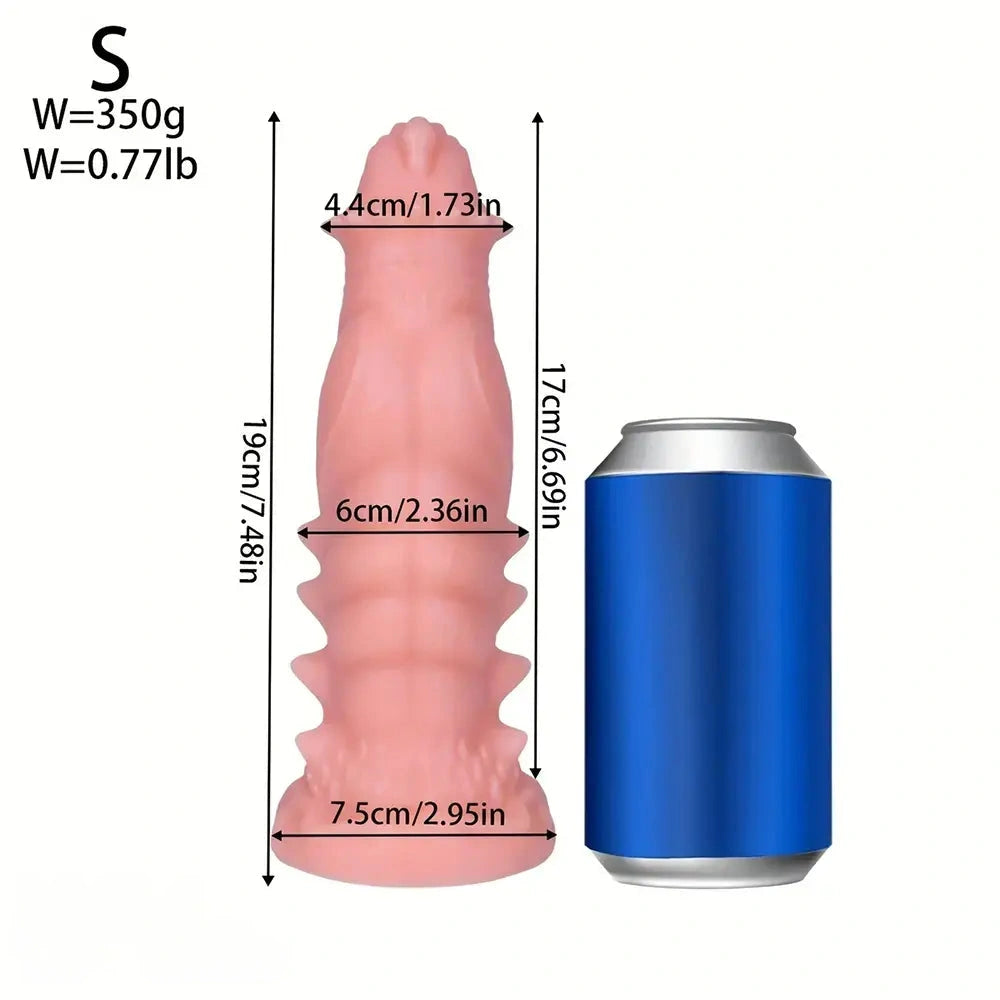 7.48in 9.37in 11.41in 13.38in Spiked Monster PVC Huge Dildo For Clit Sex