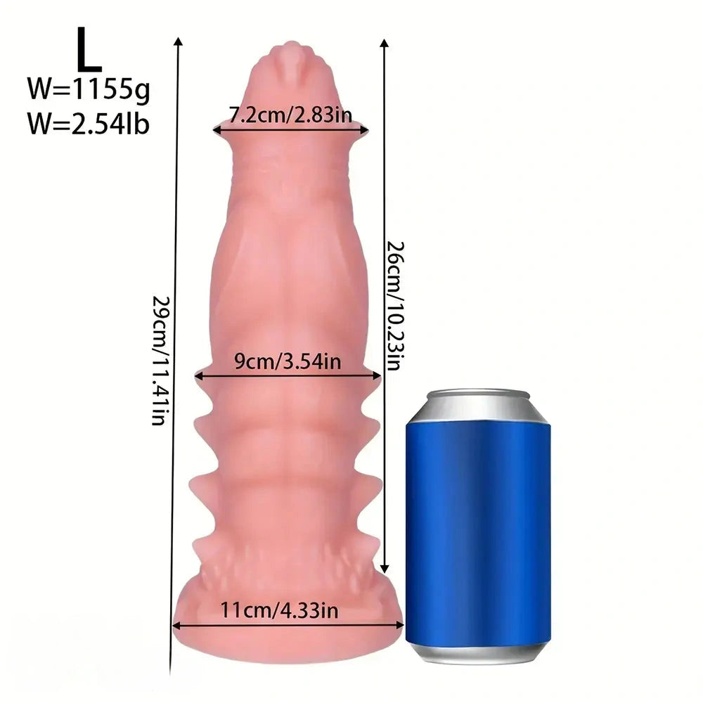 7.48in 9.37in 11.41in 13.38in Spiked Monster PVC Huge Dildo For Clit Sex