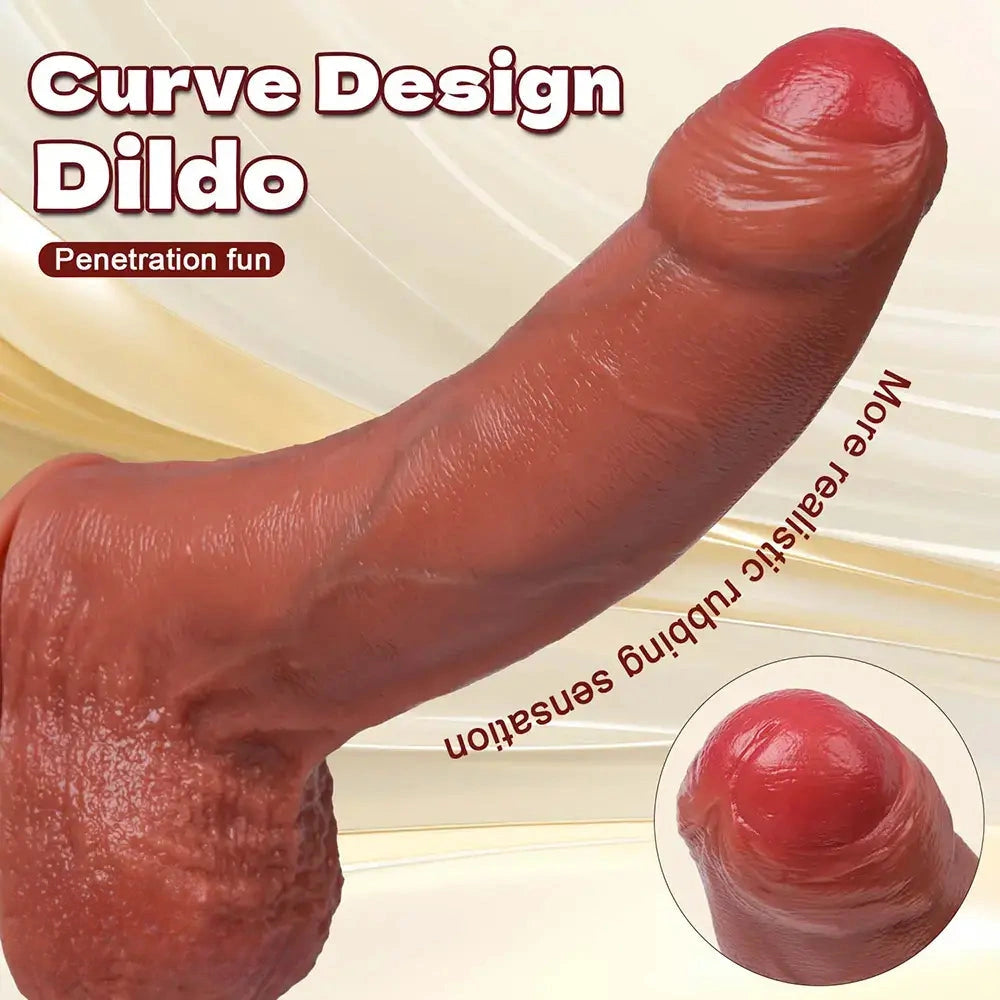 7.48in 9.44in 10.62in Uncut Dual Density Silicone Thick Dildo Games Sex Toy