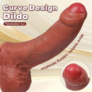 7.48in 9.44in 10.62in Uncut Dual Density Silicone Thick Dildo Games Sex Toy