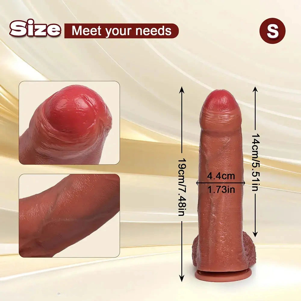 7.48in 9.44in 10.62in Uncut Dual Density Silicone Thick Dildo Games Sex Toy
