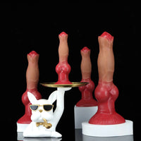 7.48in 9.45in 11.02in 12.99in Soft Liquid Silicone Large Dog Knotted Dildo