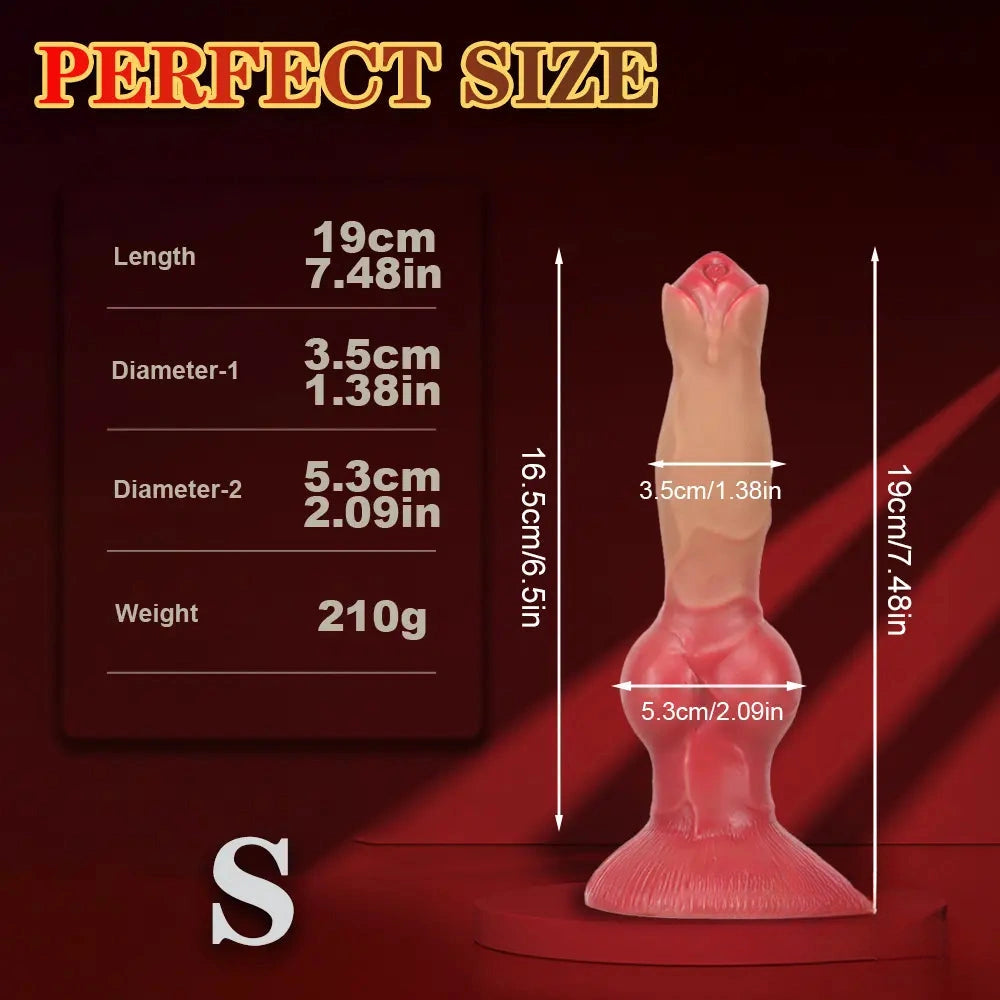 7.48in 9.45in 11.02in 12.99in Soft Liquid Silicone Large Dog Knotted Dildo