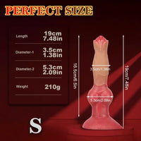 7.48in 9.45in 11.02in 12.99in Soft Liquid Silicone Large Dog Knotted Dildo