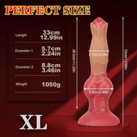7.48in 9.45in 11.02in 12.99in Soft Liquid Silicone Large Dog Knotted Dildo