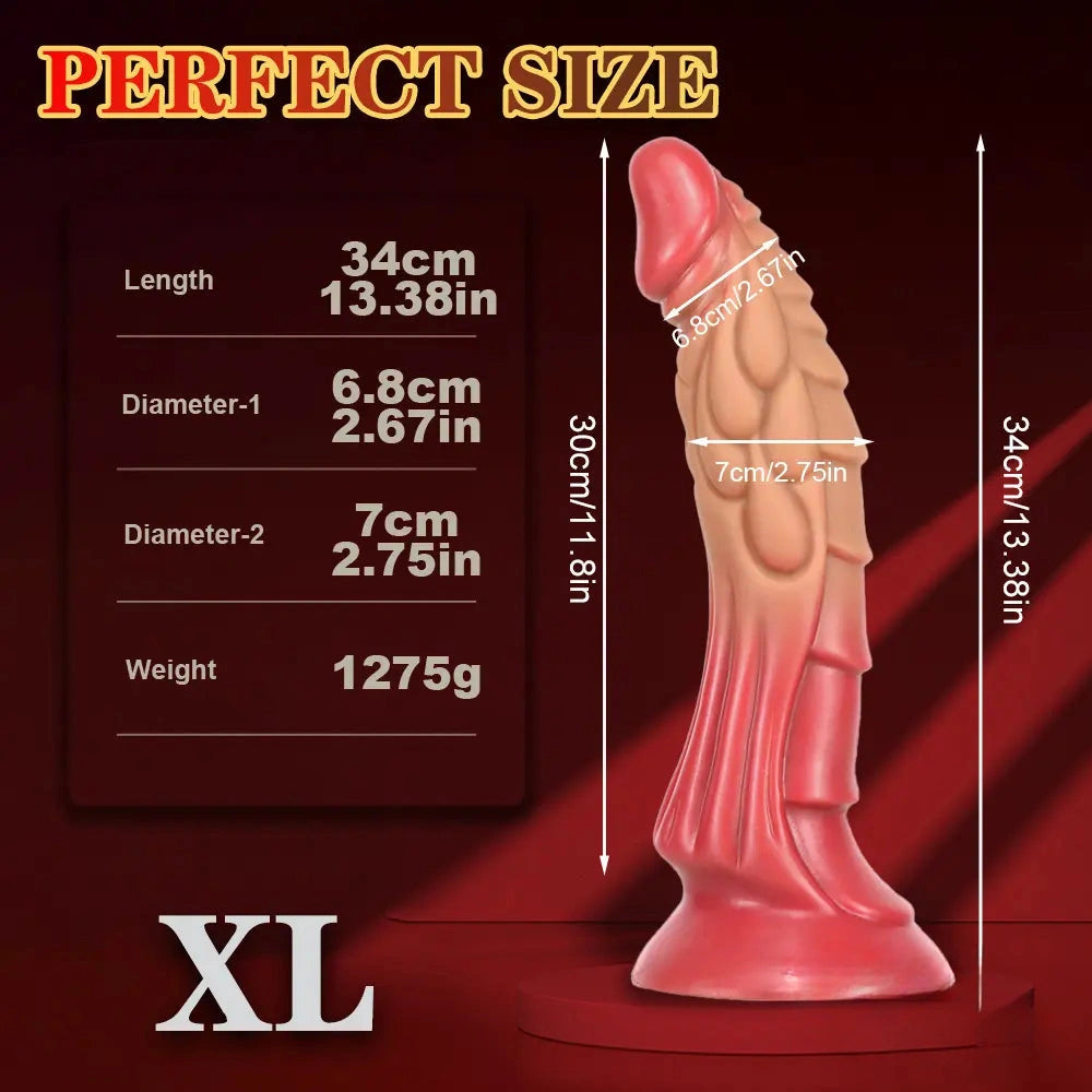 7.48in 9.45in 11.02in 13.38in Big Dragon Fantasy Silicone Soft Penis Dildo