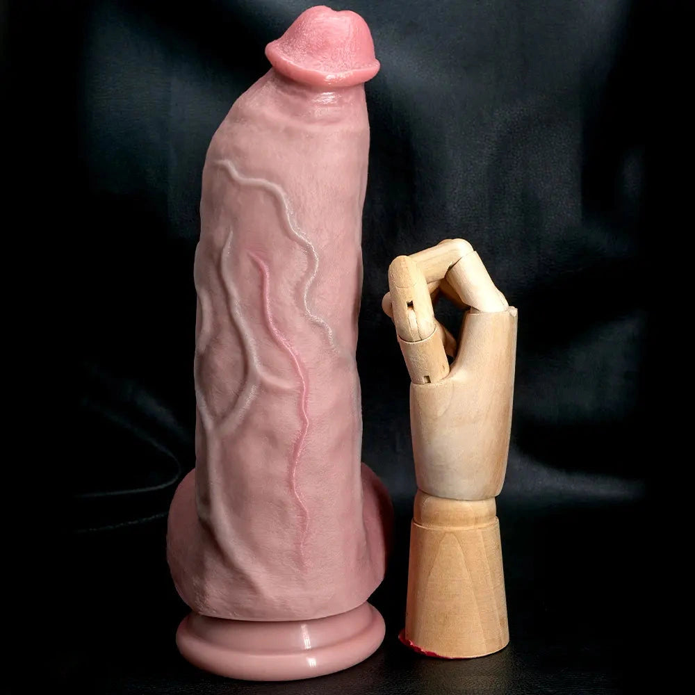 7.48in 9.84in 11.81in Flexible Strap on Real Dildo Simulated Skin Texture Penis