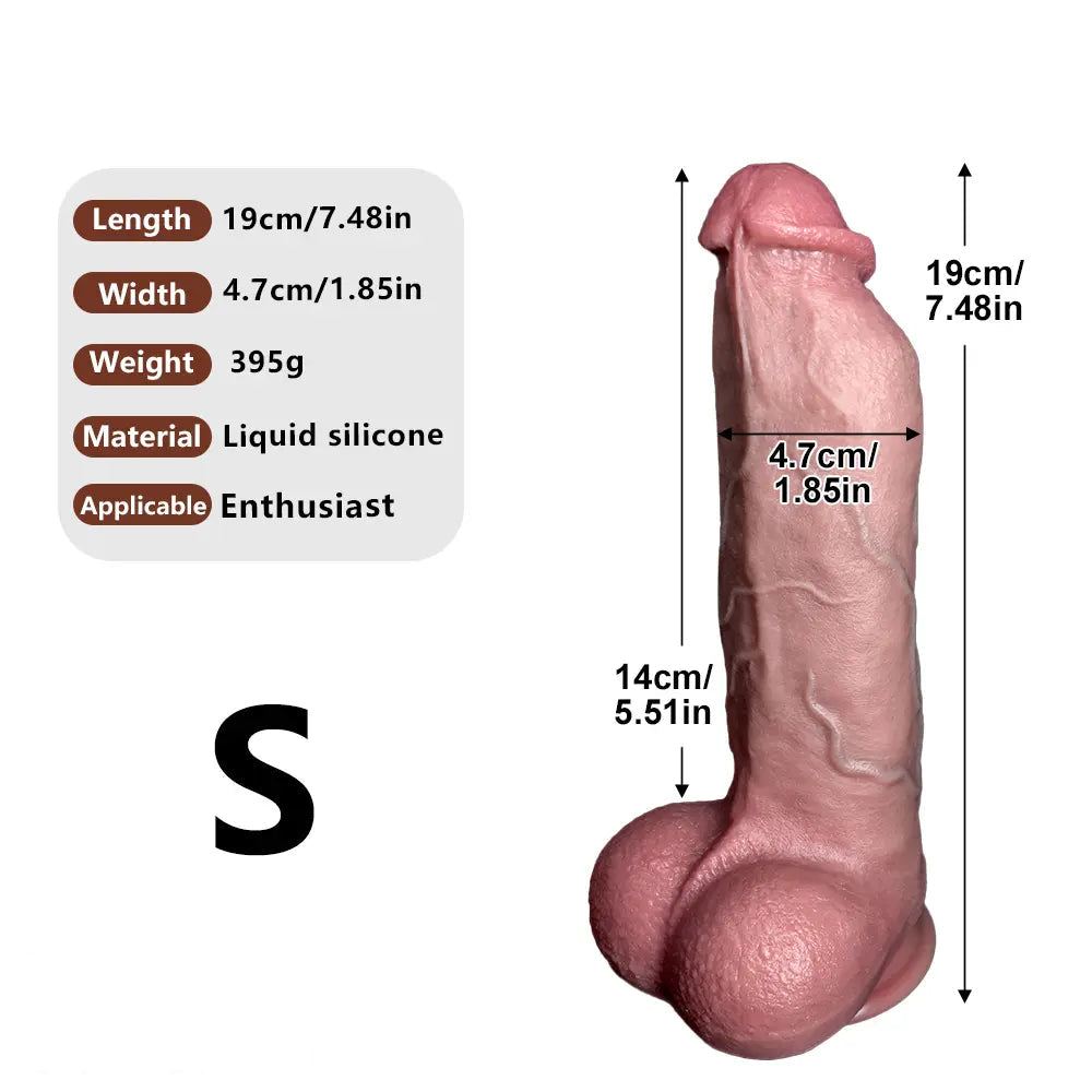 7.48in 9.84in 11.81in Flexible Strap on Real Dildo Simulated Skin Texture Penis