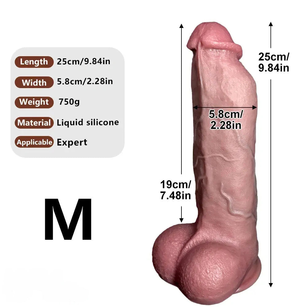 7.48in 9.84in 11.81in Flexible Strap on Real Dildo Simulated Skin Texture Penis