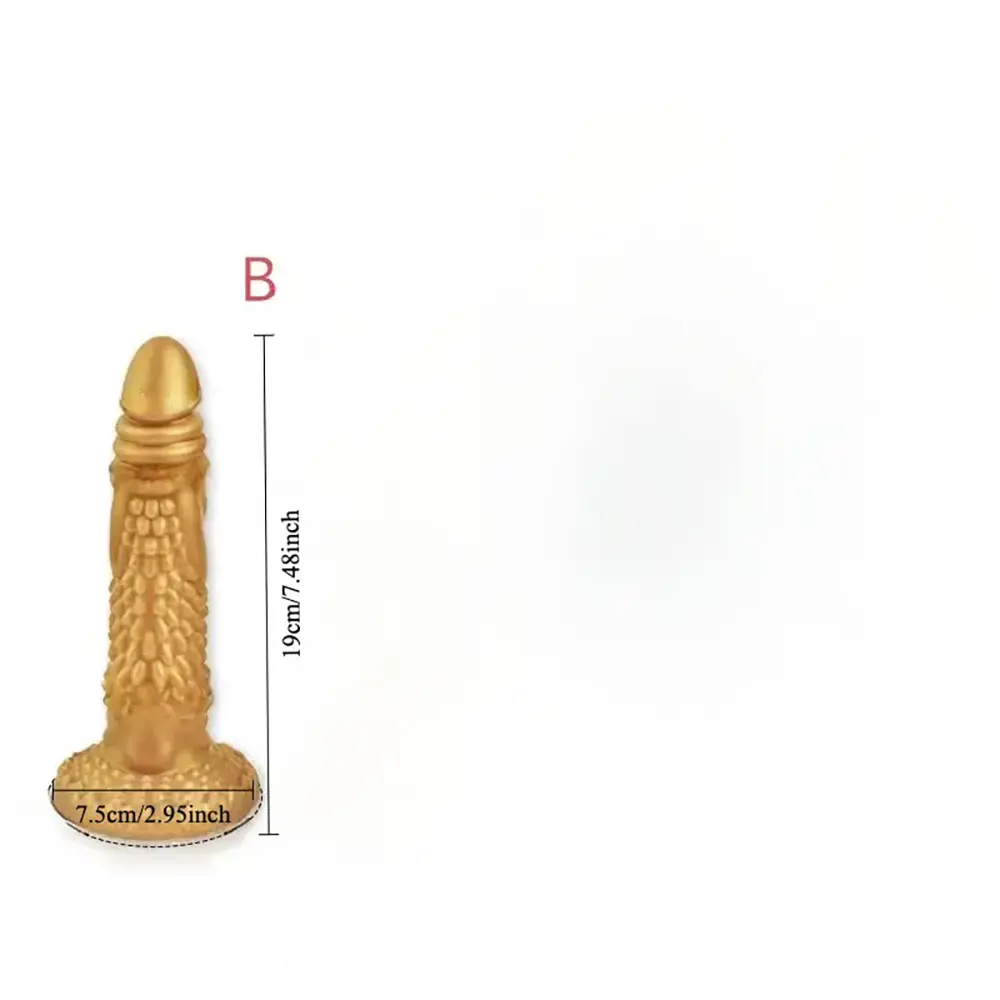 7.48in 9.84in Dragon-Shaped Large Golden Dildo SM Pleasure Toy