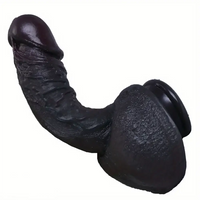 7.48in 9.84in Realistic Ebony Silicone Soft Male Dildo With Detailed Veins