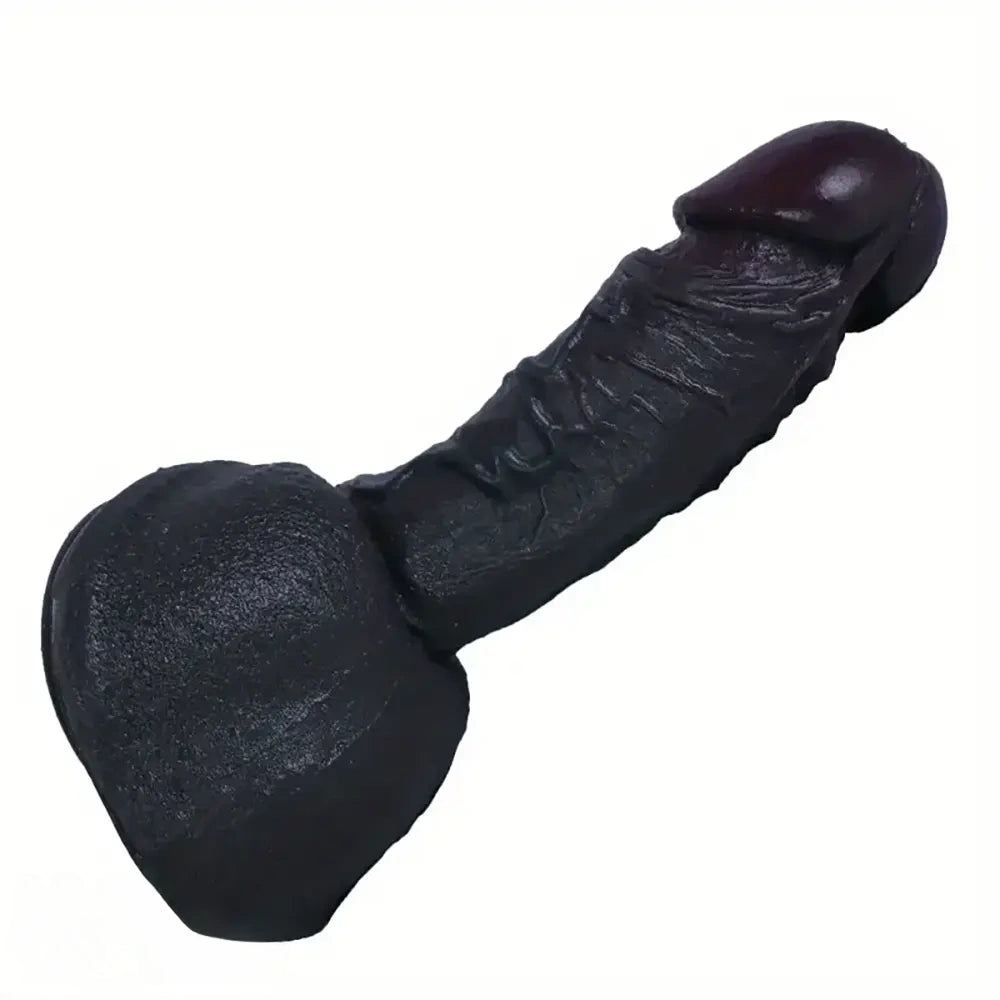 7.48in 9.84in Realistic Ebony Silicone Soft Male Dildo With Detailed Veins