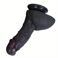 7.48in 9.84in Realistic Ebony Silicone Soft Male Dildo With Detailed Veins