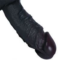 7.48in 9.84in Realistic Ebony Silicone Soft Male Dildo With Detailed Veins