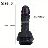 7.48in 9.84in Realistic Ebony Silicone Soft Male Dildo With Detailed Veins